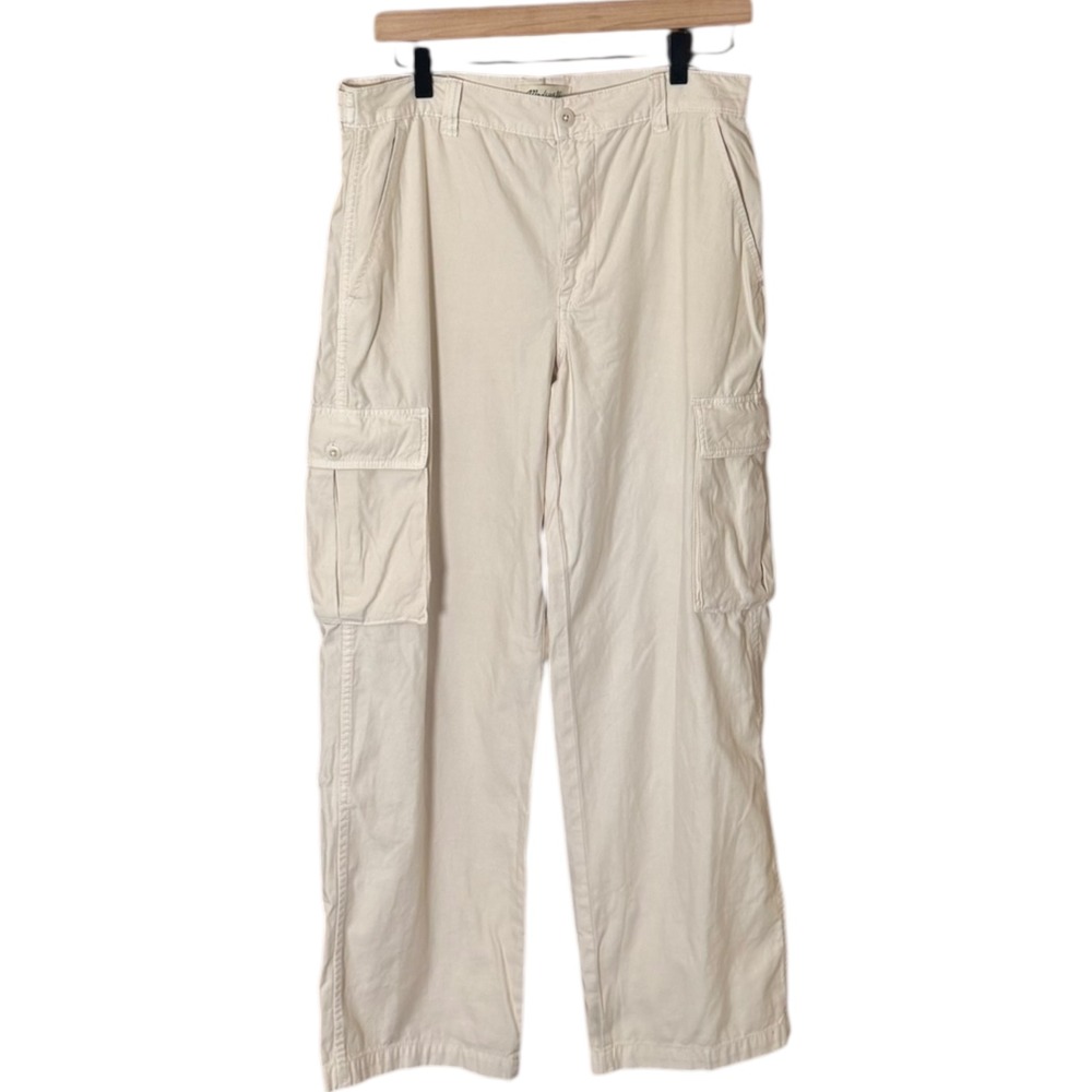 Madewell Low-Slung Cargo Pants Size 28 Relaxed Fit‎ Utility Pockets Beige Cream